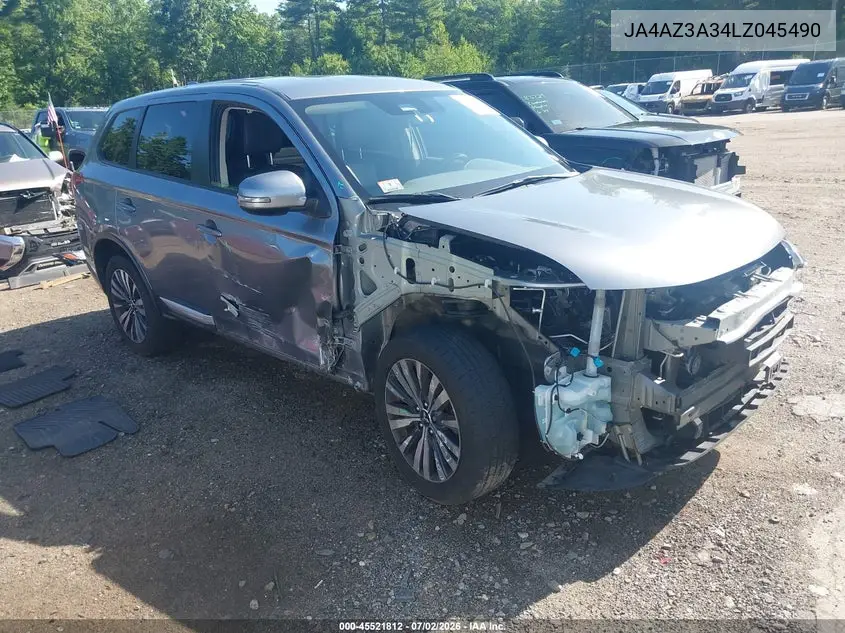 2020 Mitsubishi Outlander Se 2.4 S-Awc VIN: JA4AZ3A34LZ045490 Lot: 45521812
