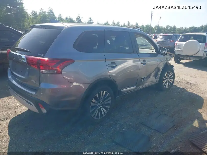 2020 Mitsubishi Outlander Se 2.4 S-Awc VIN: JA4AZ3A34LZ045490 Lot: 45521812