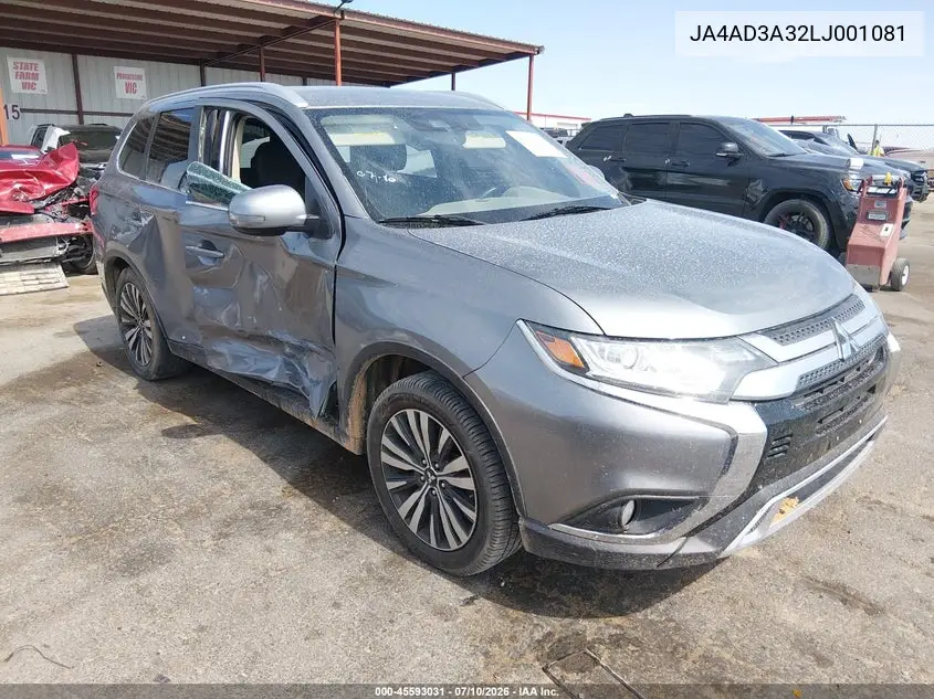 2020 Mitsubishi Outlander Le 2.4/Se 2.4/Sel 2.4/Sp 2.4 VIN: JA4AD3A32LJ001081 Lot: 45593031