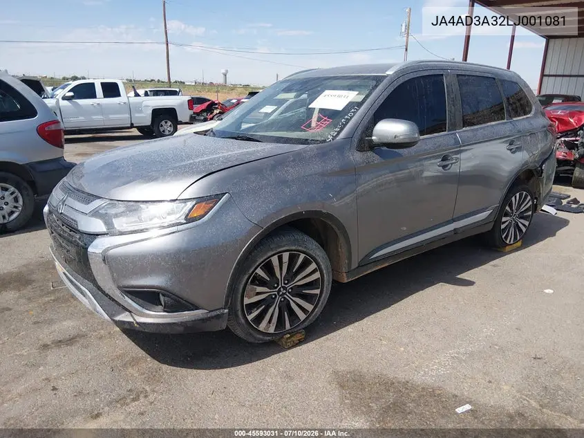 2020 Mitsubishi Outlander Le 2.4/Se 2.4/Sel 2.4/Sp 2.4 VIN: JA4AD3A32LJ001081 Lot: 45593031