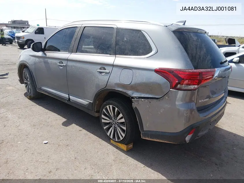 2020 Mitsubishi Outlander Le 2.4/Se 2.4/Sel 2.4/Sp 2.4 VIN: JA4AD3A32LJ001081 Lot: 45593031