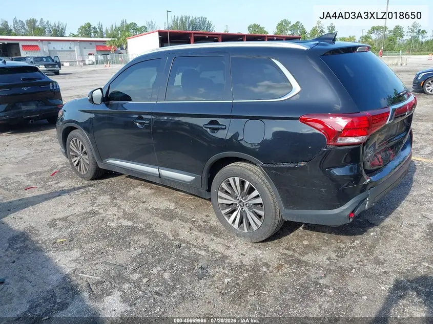 2020 Mitsubishi Outlander Sel 2.4 VIN: JA4AD3A3XLZ018650 Lot: 45669986