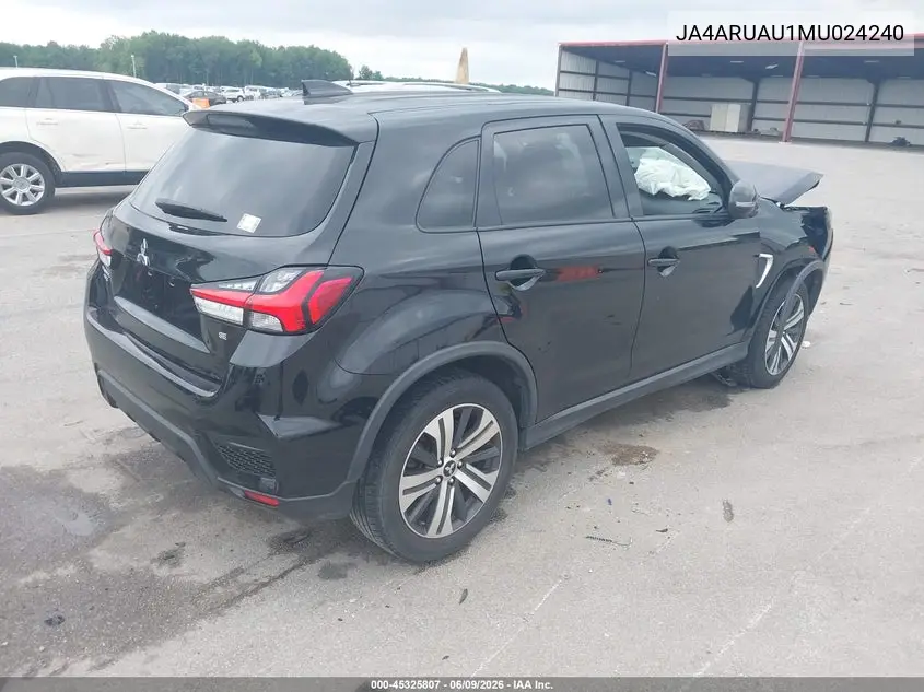 2021 Mitsubishi Outlander Sport 2.0 Be Awc/2.0 Es Awc/2.0 Le Awc/2.0 Se Awc VIN: JA4ARUAU1MU024240 Lot: 45325807