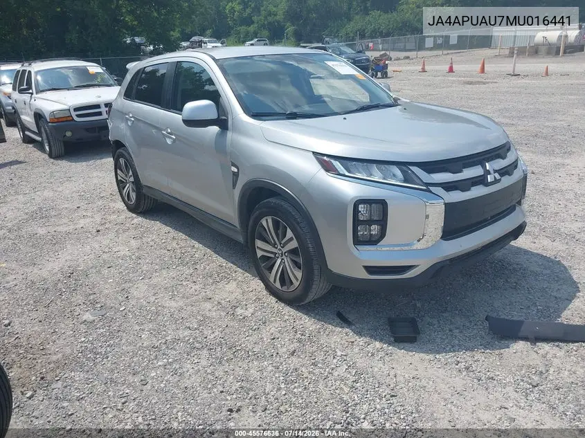 2021 Mitsubishi Outlander Sport 2.0 Be 2Wd/2.0 Es 2Wd/2.0 Le 2Wd/2.0 S 2Wd VIN: JA4APUAU7MU016441 Lot: 45576636