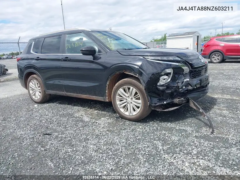 2022 Mitsubishi Outlander Es VIN: JA4J4TA88NZ603211 Lot: 12638114