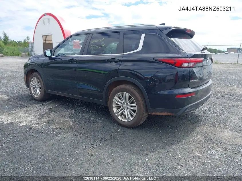 2022 Mitsubishi Outlander Es VIN: JA4J4TA88NZ603211 Lot: 12638114