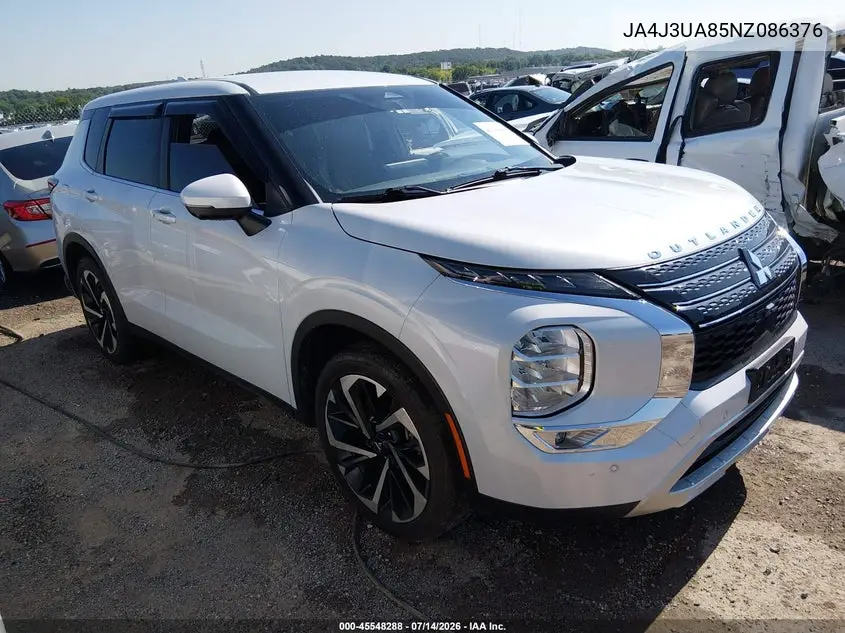 2022 Mitsubishi Outlander Black Edition 2Wd/Se 2.5 2Wd/Se Launch Edition 2Wd VIN: JA4J3UA85NZ086376 Lot: 45548288