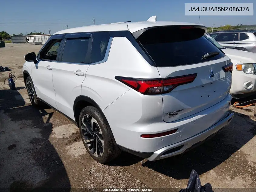 2022 Mitsubishi Outlander Black Edition 2Wd/Se 2.5 2Wd/Se Launch Edition 2Wd VIN: JA4J3UA85NZ086376 Lot: 45548288