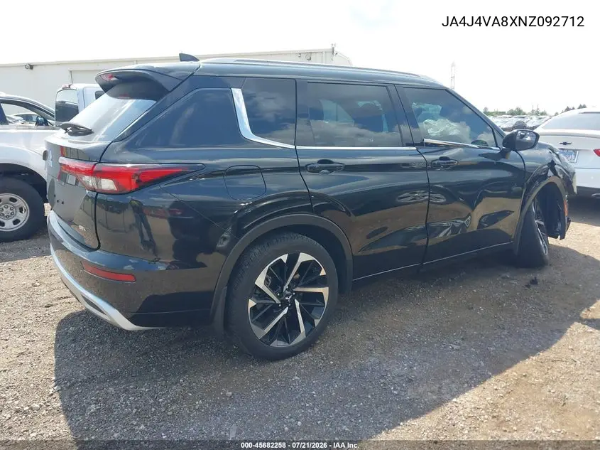 2022 Mitsubishi Outlander Sel 2.5 S-Awc/Sel Launch Edition S-Awc/Sel Special Edition S-Awc VIN: JA4J4VA8XNZ092712 Lot: 45682258