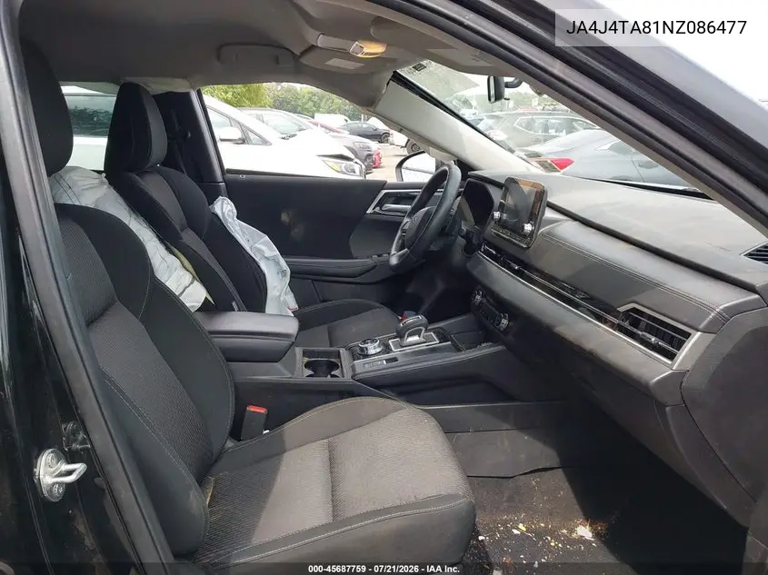 2022 Mitsubishi Outlander Es 2.5 S-Awc VIN: JA4J4TA81NZ086477 Lot: 45687759