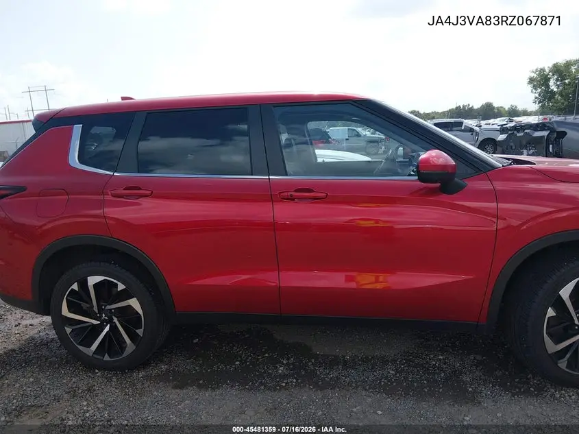 2024 Mitsubishi Outlander Se 2.5 2Wd/Se Black Edition S-Awc/Se Black Edition W/Pano Roof S-Awc VIN: JA4J3VA83RZ067871 Lot: 45481359