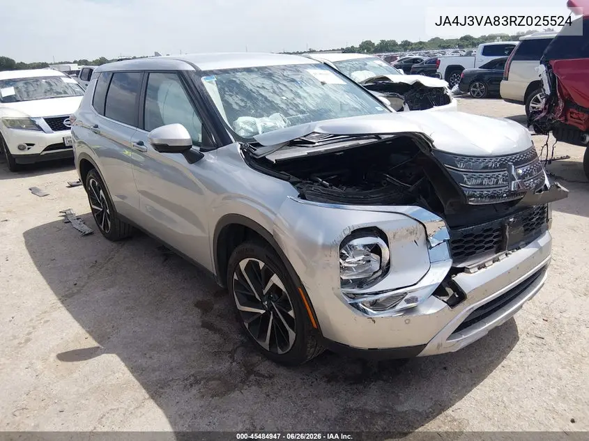 2024 Mitsubishi Outlander Se 2.5 2Wd/Se Black Edition S-Awc/Se Black Edition W/Pano Roof S-Awc VIN: JA4J3VA83RZ025524 Lot: 45484947