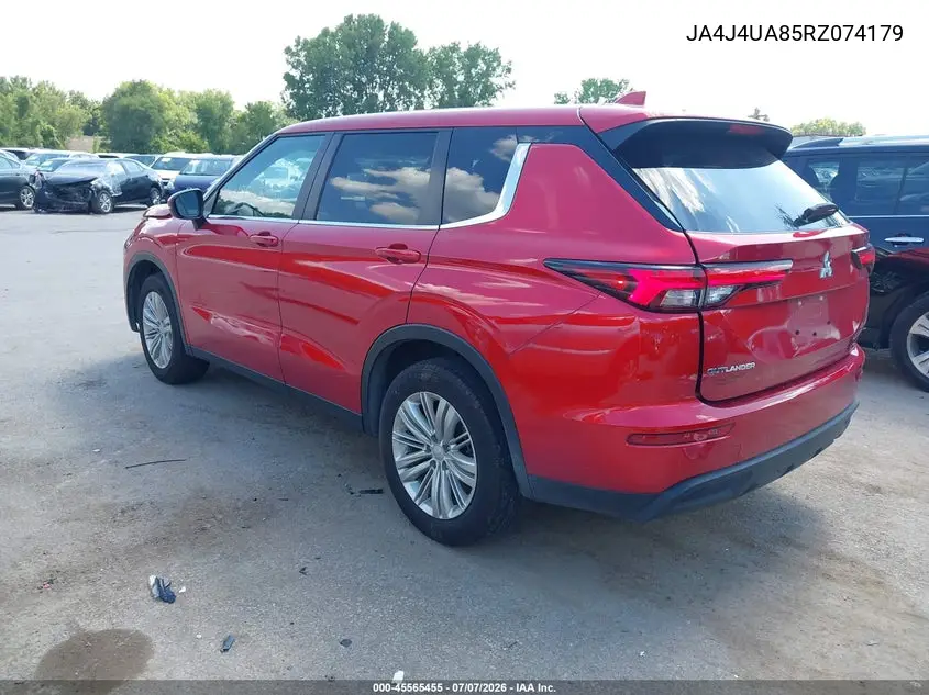 2024 Mitsubishi Outlander Es 2.5 S-Awc VIN: JA4J4UA85RZ074179 Lot: 45565455
