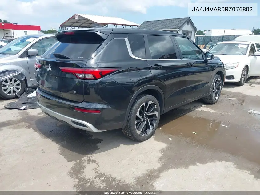 2024 Mitsubishi Outlander Se 2.5 S-Awc/Se Black Edition S-Awc/Se Black Edition W/Pano Roof S-Awc/Se Ralliart S-Awc VIN: JA4J4VA80RZ076802 Lot: 45591462