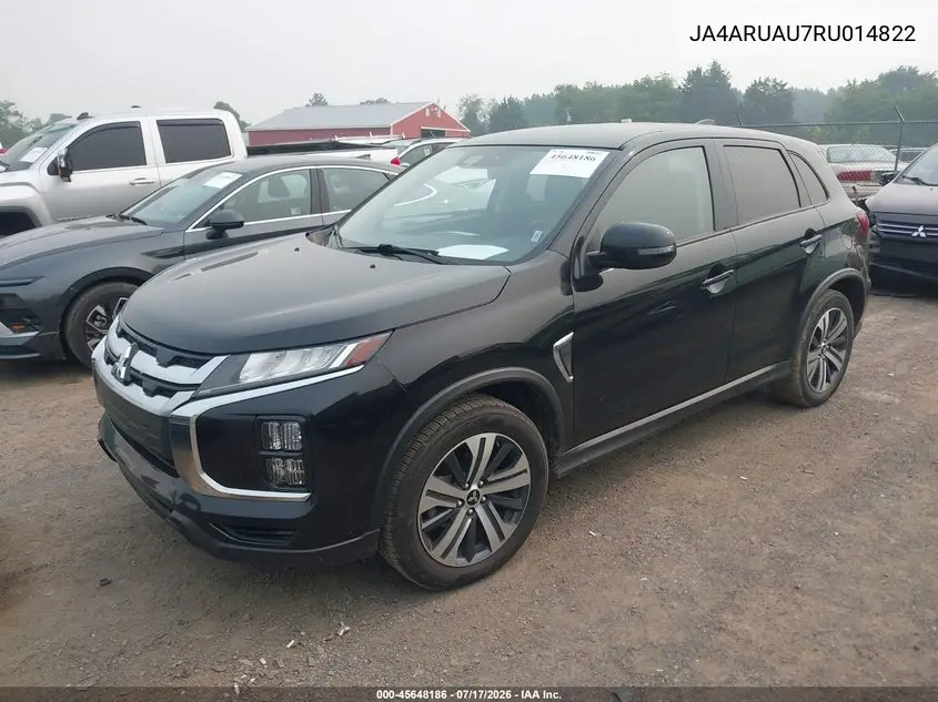 2024 Mitsubishi Outlander Sport 2.0 Es Awc/2.0 Le Awc/2.0 Ralliart Awc/2.0 S Awc/2.0 Se Awc/2.0 Trail Edition Awc VIN: JA4ARUAU7RU014822 Lot: 45648186