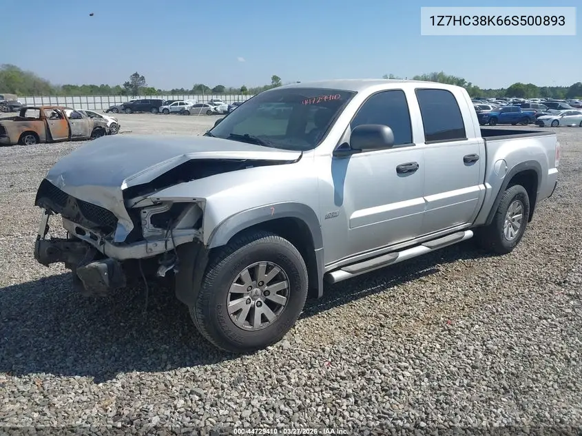 2006 Mitsubishi Raider Duro Cross V6 VIN: 1Z7HC38K66S500893 Lot: 44729410