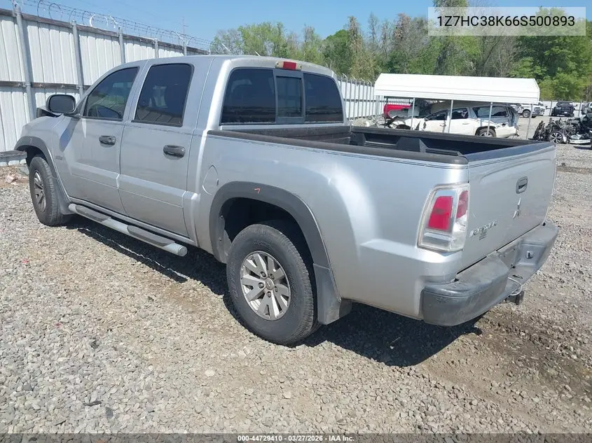 2006 Mitsubishi Raider Duro Cross V6 VIN: 1Z7HC38K66S500893 Lot: 44729410