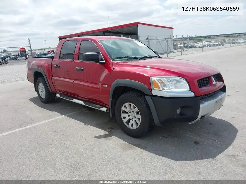2006 Mitsubishi Raider Duro Cross V6 VIN: 1Z7HT38K06S540659 Lot: 45152333