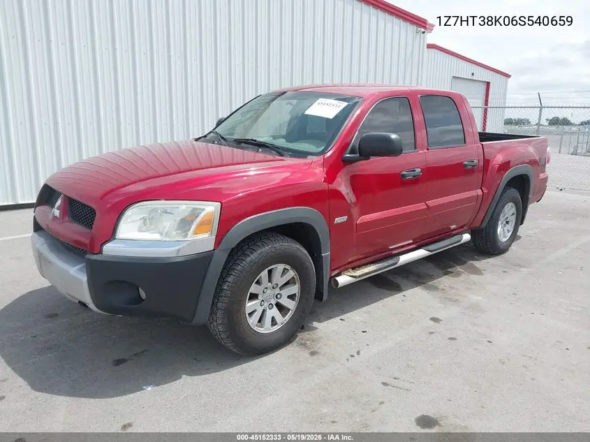 2006 Mitsubishi Raider Duro Cross V6 VIN: 1Z7HT38K06S540659 Lot: 45152333