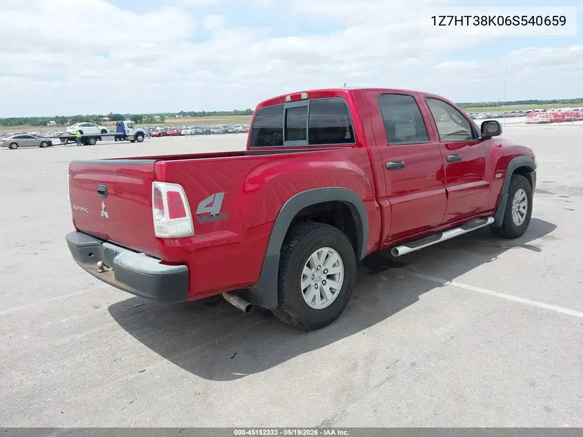 2006 Mitsubishi Raider Duro Cross V6 VIN: 1Z7HT38K06S540659 Lot: 45152333