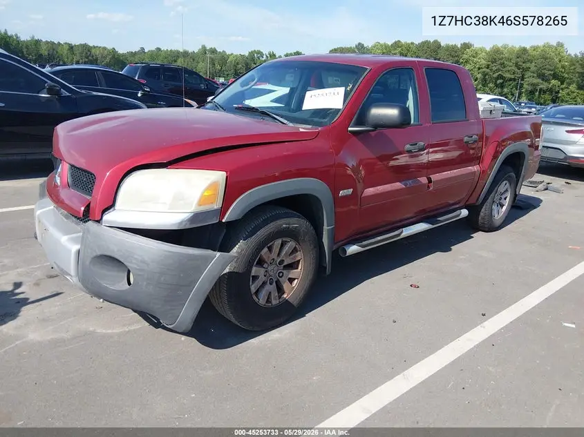 2006 Mitsubishi Raider Duro Cross V6 VIN: 1Z7HC38K46S578265 Lot: 45253733