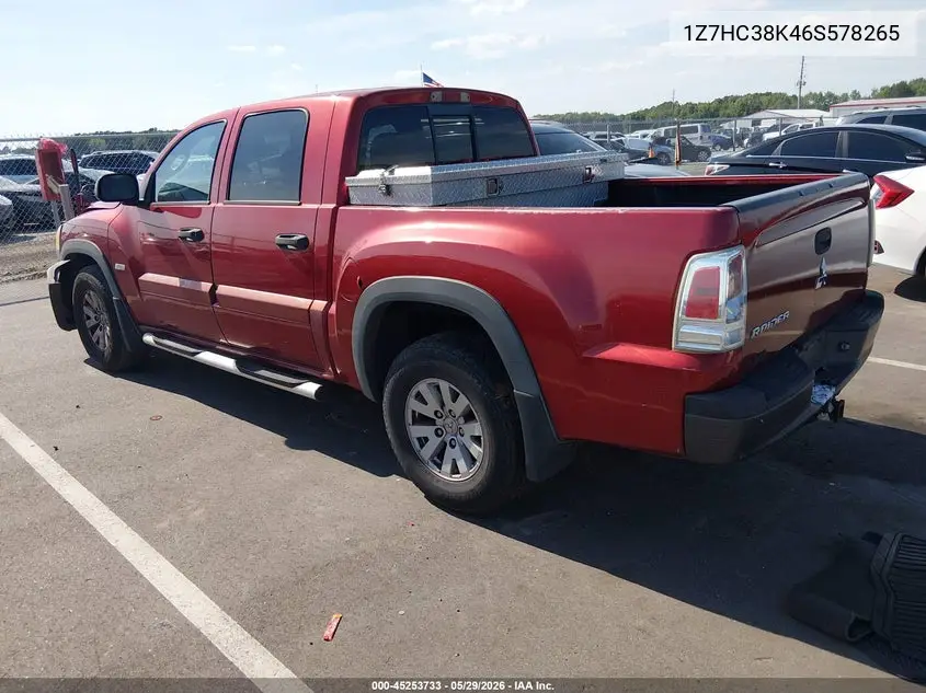 2006 Mitsubishi Raider Duro Cross V6 VIN: 1Z7HC38K46S578265 Lot: 45253733