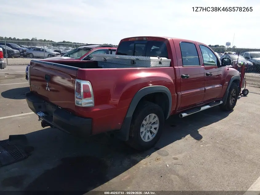 2006 Mitsubishi Raider Duro Cross V6 VIN: 1Z7HC38K46S578265 Lot: 45253733
