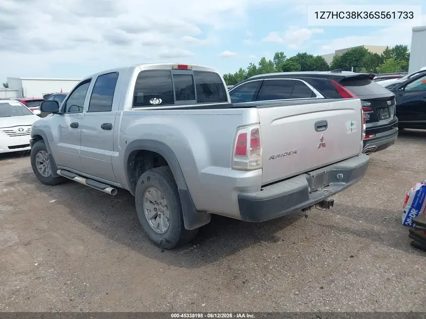 2006 Mitsubishi Raider Duro Cross V6 VIN: 1Z7HC38K36S561733 Lot: 45338198