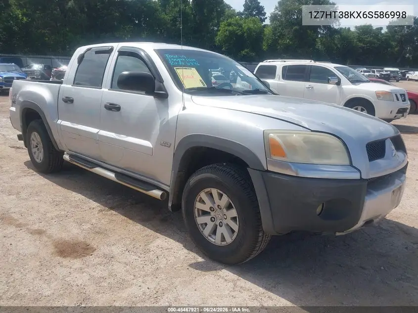 2006 Mitsubishi Raider Duro Cross V6 VIN: 1Z7HT38KX6S586998 Lot: 45467921