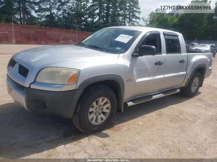 2006 Mitsubishi Raider Duro Cross V6 VIN: 1Z7HT38KX6S586998 Lot: 45467921