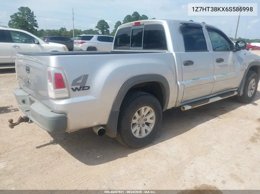 2006 Mitsubishi Raider Duro Cross V6 VIN: 1Z7HT38KX6S586998 Lot: 45467921