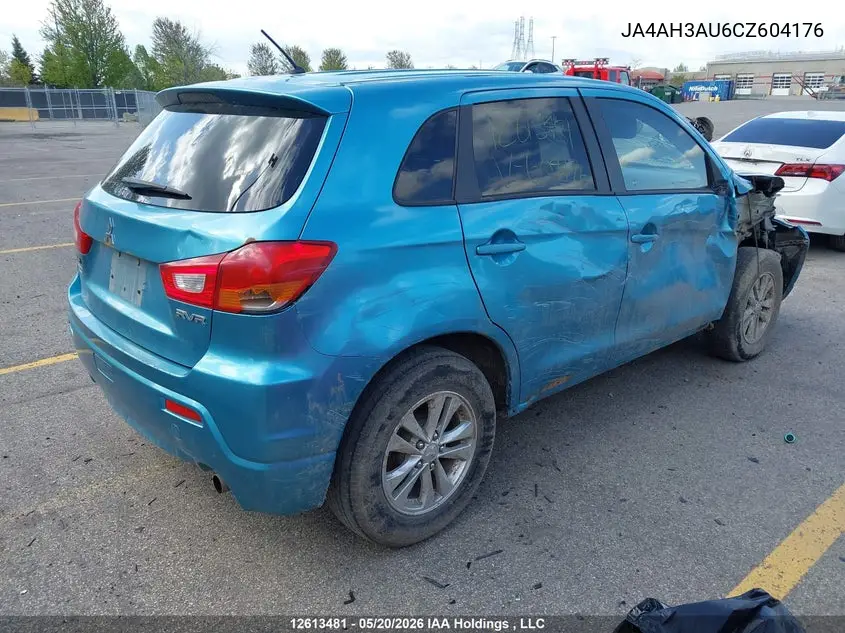 2012 Mitsubishi Rvr Es/Se VIN: JA4AH3AU6CZ604176 Lot: 12613481X