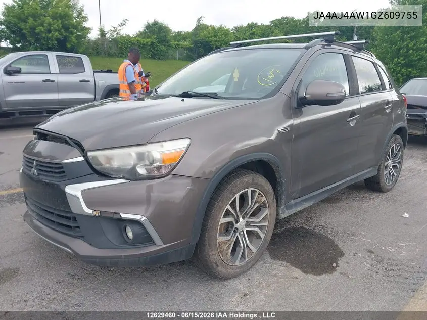 2016 Mitsubishi Rvr Gt VIN: JA4AJ4AW1GZ609755 Lot: 12629460