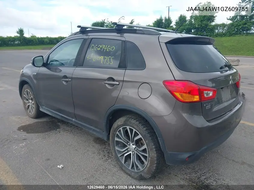 2016 Mitsubishi Rvr Gt VIN: JA4AJ4AW1GZ609755 Lot: 12629460