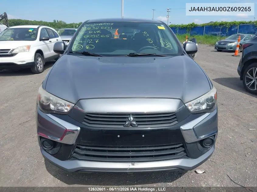 2016 Mitsubishi Rvr Se/Es VIN: JA4AH3AU0GZ609265 Lot: 12632601