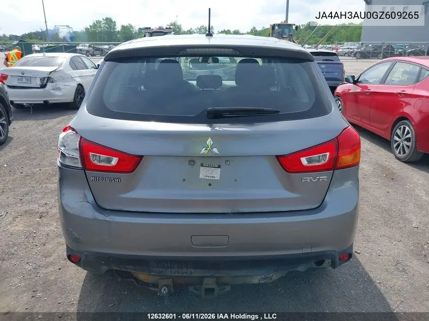 2016 Mitsubishi Rvr Se/Es VIN: JA4AH3AU0GZ609265 Lot: 12632601