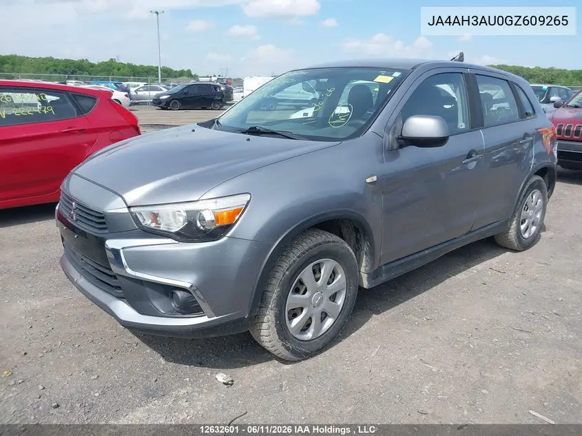 2016 Mitsubishi Rvr Se/Es VIN: JA4AH3AU0GZ609265 Lot: 12632601