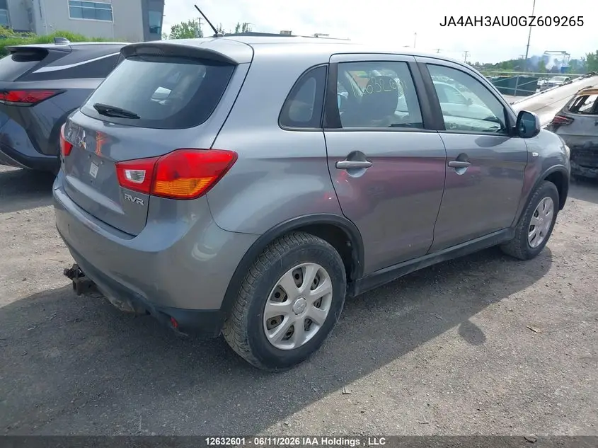 2016 Mitsubishi Rvr Se/Es VIN: JA4AH3AU0GZ609265 Lot: 12632601