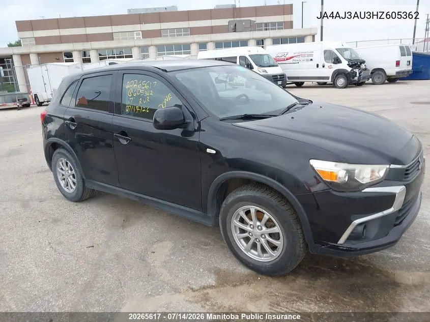 2017 Mitsubishi Rvr Se VIN: JA4AJ3AU3HZ605362 Lot: 20265617