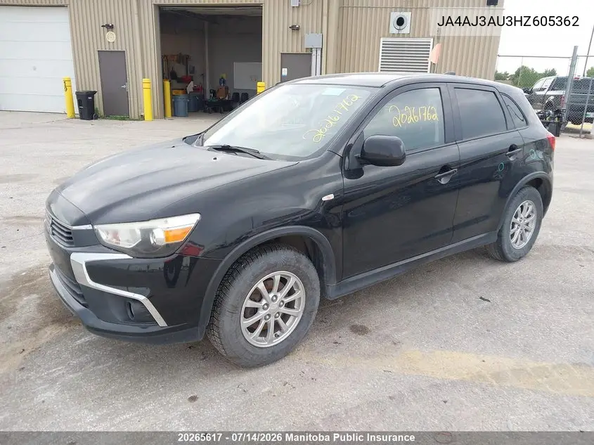 2017 Mitsubishi Rvr Se VIN: JA4AJ3AU3HZ605362 Lot: 20265617