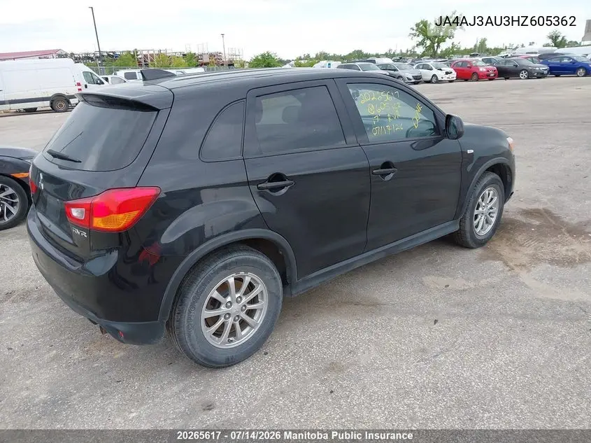 2017 Mitsubishi Rvr Se VIN: JA4AJ3AU3HZ605362 Lot: 20265617