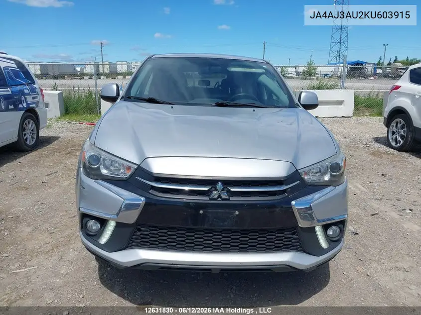 2019 Mitsubishi Rvr Se/Se Black Edition/Se Limited Edition VIN: JA4AJ3AU2KU603915 Lot: 12631830