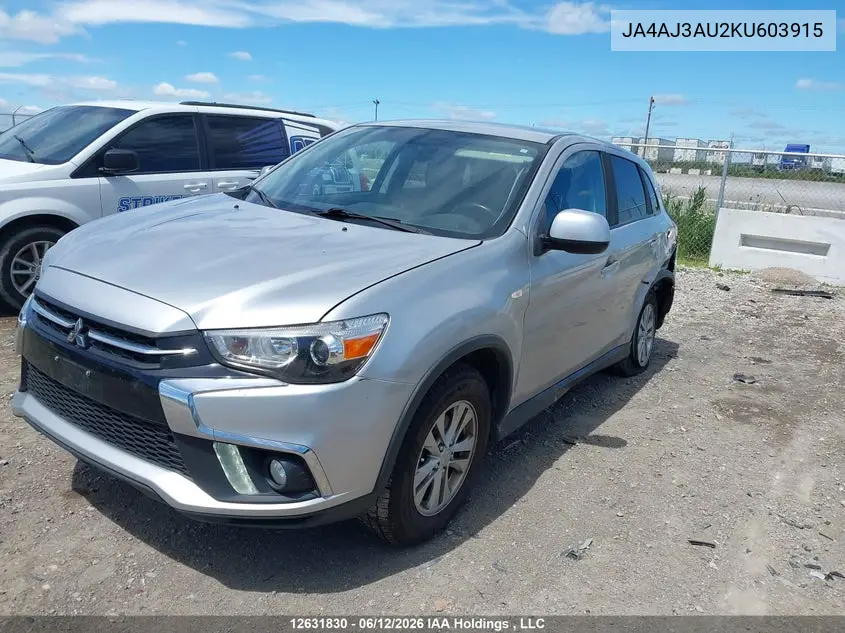2019 Mitsubishi Rvr Se/Se Black Edition/Se Limited Edition VIN: JA4AJ3AU2KU603915 Lot: 12631830