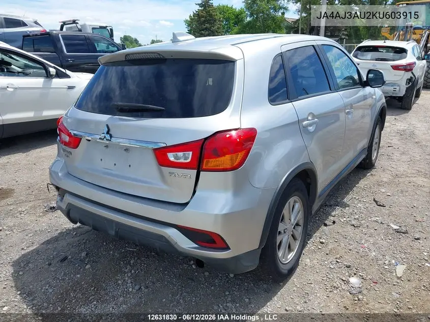 2019 Mitsubishi Rvr Se/Se Black Edition/Se Limited Edition VIN: JA4AJ3AU2KU603915 Lot: 12631830