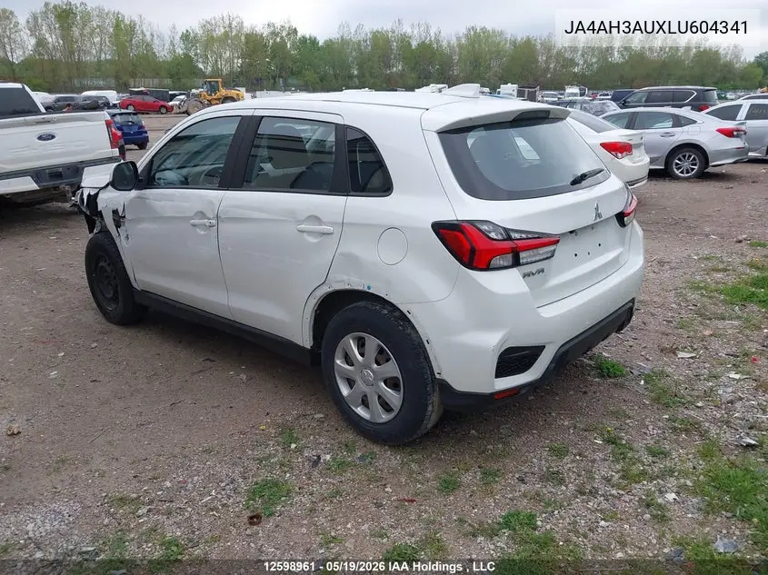 2020 Mitsubishi Rvr Se/Es VIN: JA4AH3AUXLU604341 Lot: 12598961