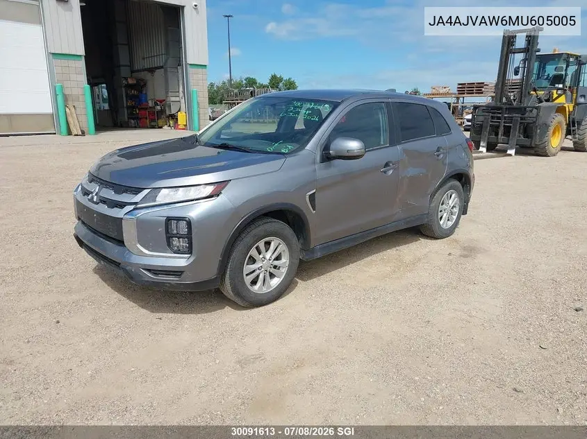 2021 Mitsubishi Rvr Se/Sel/Le/Gt VIN: JA4AJVAW6MU605005 Lot: 30091613