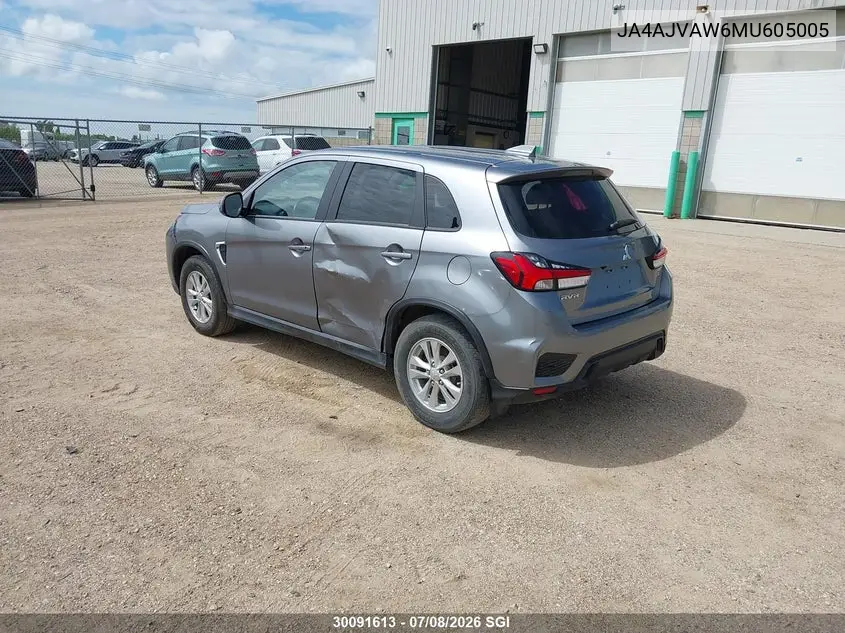 2021 Mitsubishi Rvr Se/Sel/Le/Gt VIN: JA4AJVAW6MU605005 Lot: 30091613