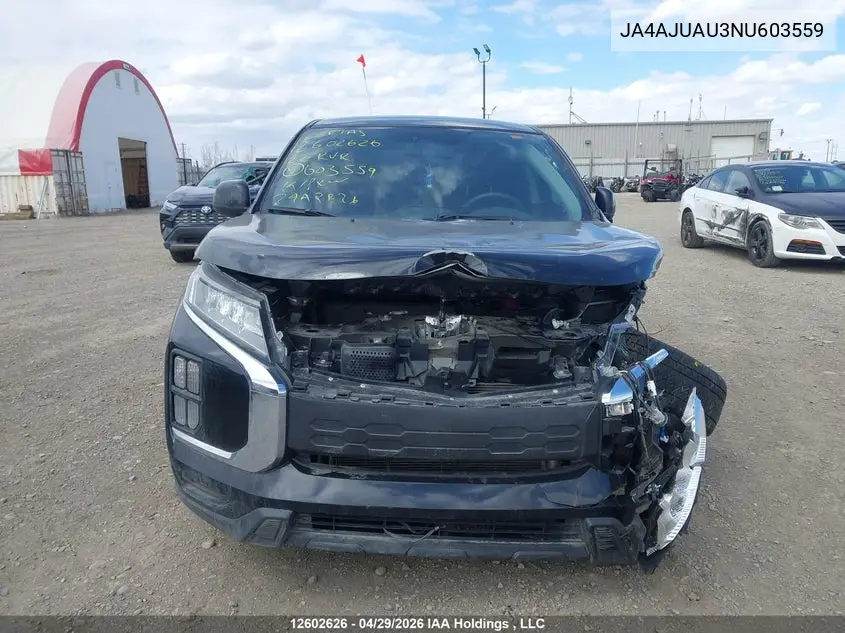 2022 Mitsubishi Rvr Es VIN: JA4AJUAU3NU603559 Lot: 12602626