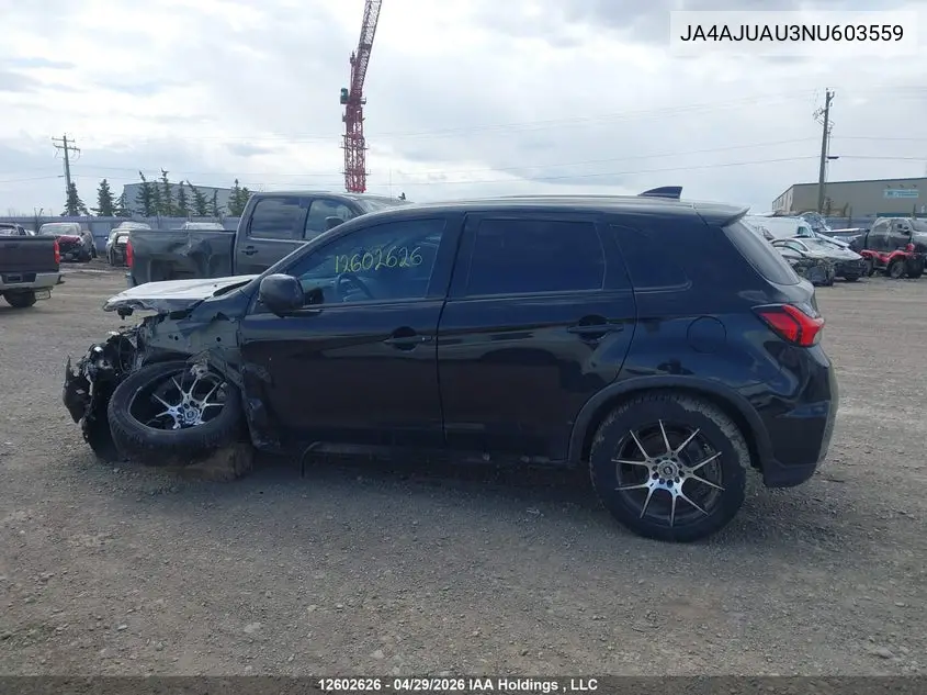 2022 Mitsubishi Rvr Es VIN: JA4AJUAU3NU603559 Lot: 12602626