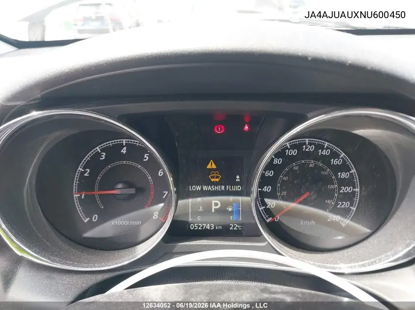 2022 Mitsubishi Rvr Es VIN: JA4AJUAUXNU600450 Lot: 12634052x